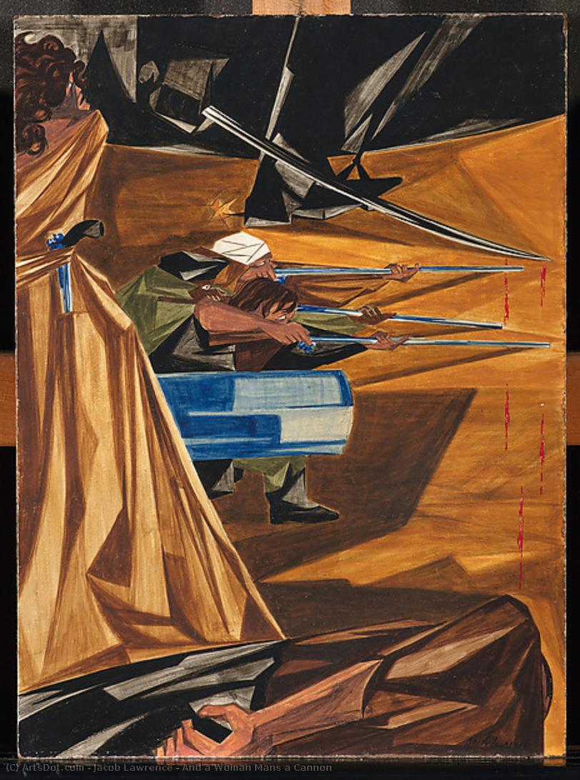 And A Woman Mans A Cannon — Jacob Lawrence