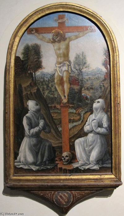 Bandinella Centinata Con Crocifisso Tra Penitenti Bianchi — Michele Di Michele Ciampanti