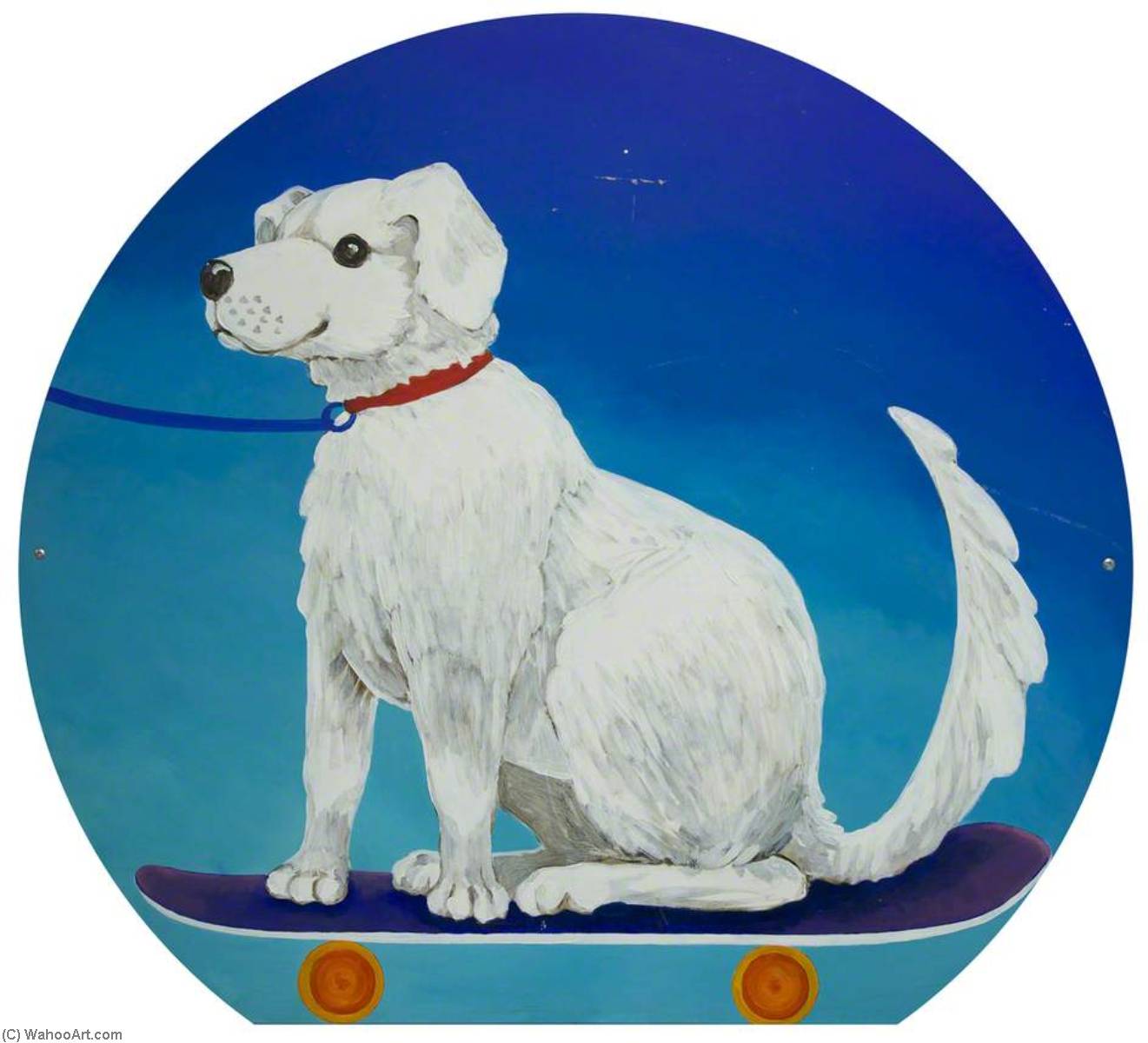 Dog On A Skateboard Being Towed — Meg Surrey