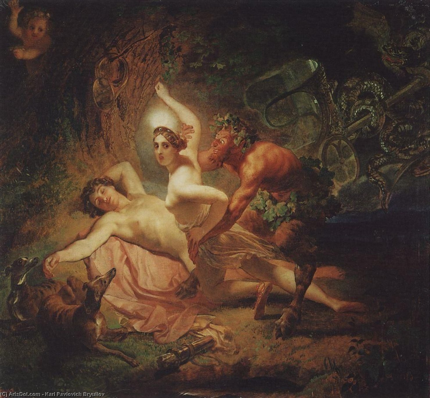 Diana, Endymion And Satyr — Karl Pavlovich Bryullov