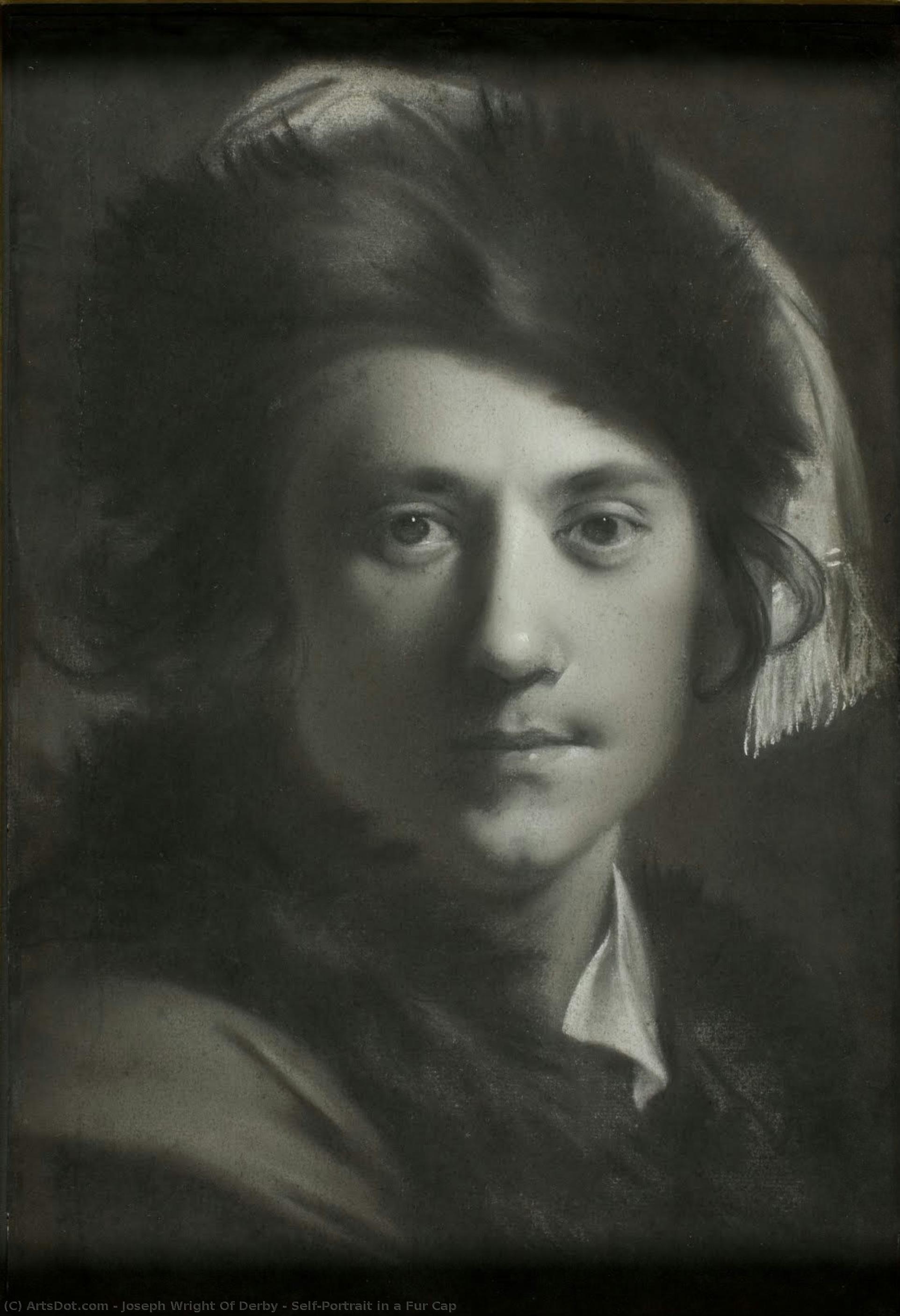 Self-portrait In A Fur Cap — Joseph Wright De Derby
