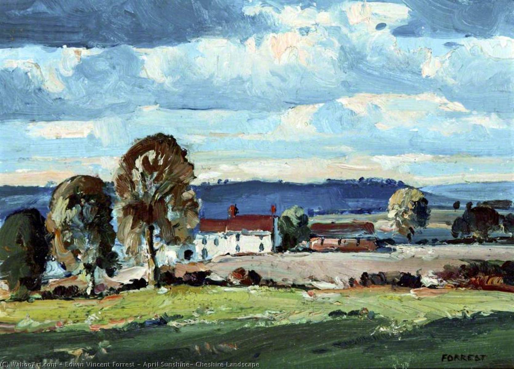 April Sunshine, Cheshire Landscape — Edwin Vincent Forrest