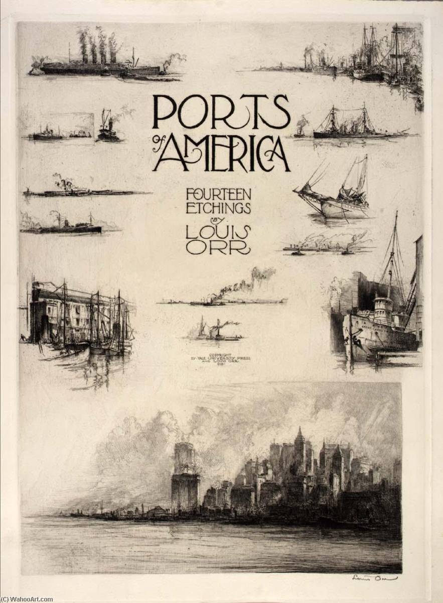 Title Page (notes From The Artist's Sketchbook), From The Portfolio, Ports Of America — Louis Orr
