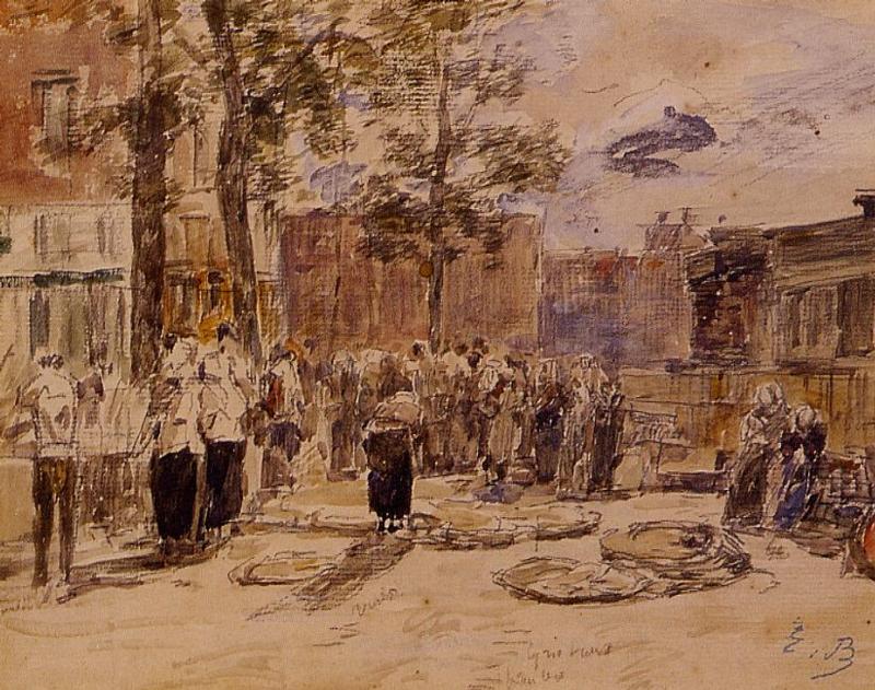 Market Scene — Eugène Louis Boudin