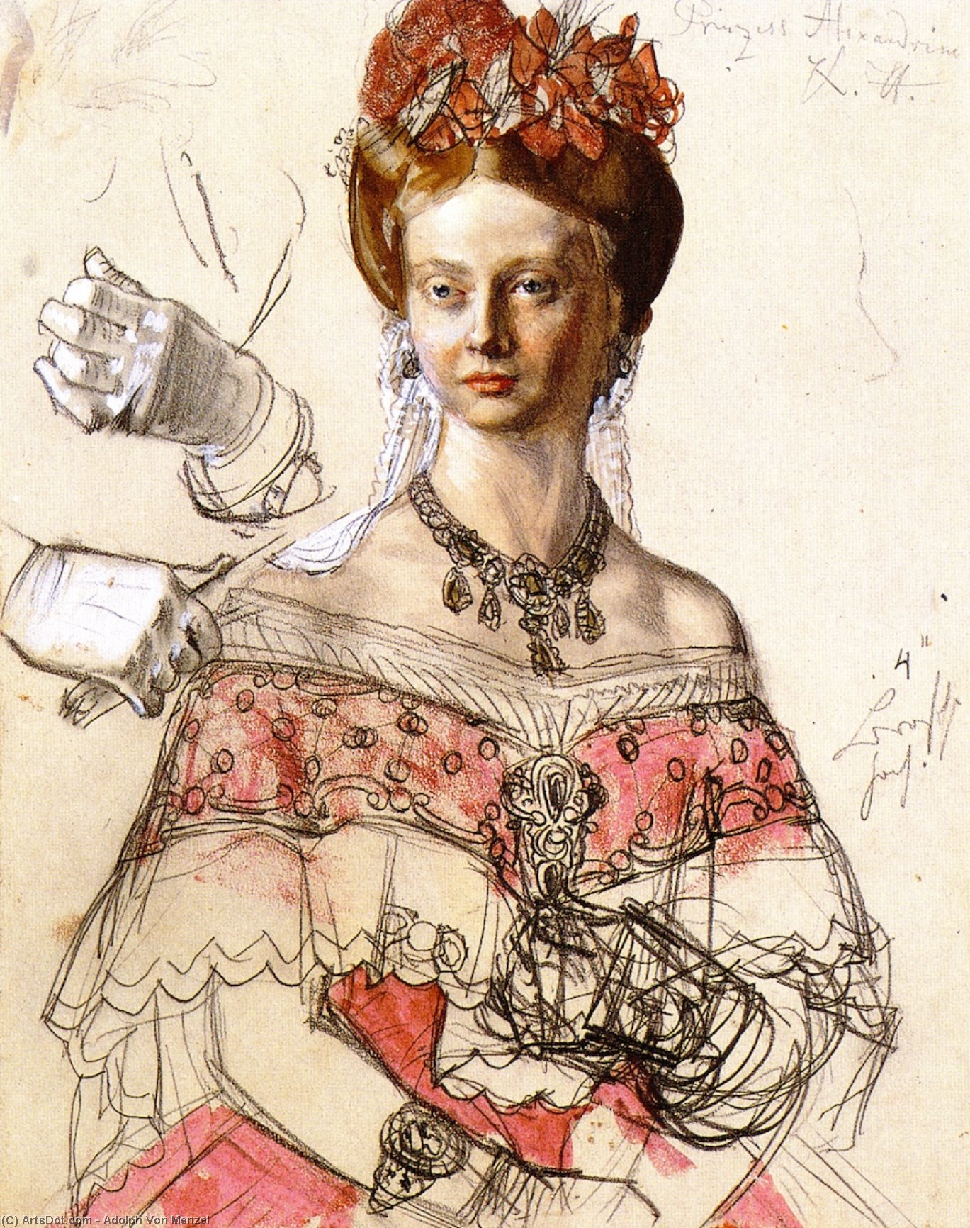 Princess Alexandrine Of Prussia — Adolph Von Menzel
