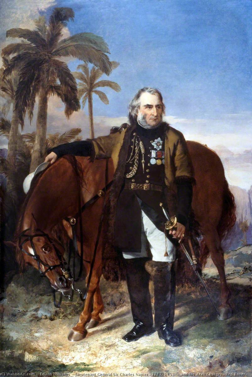 Lieutenant General Sir Charles Napier (1782–1853), And His Arab Charger 'red Rover' — Edwin Williams