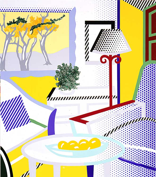 Interior With Painting Of Trees — Roy Lichtenstein