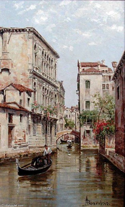 Gondolas On A Venetian Canal 'rio De San Aportino — Antonietta Brandeis