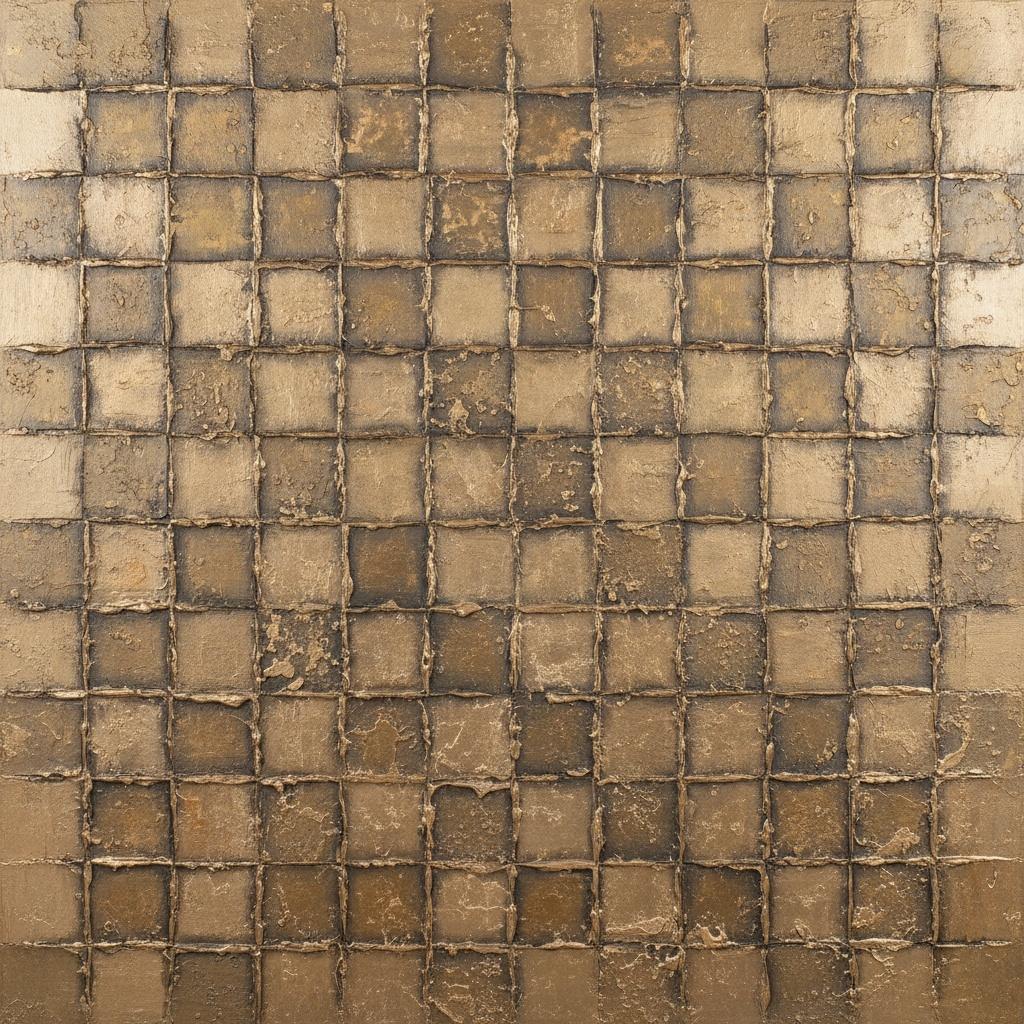 Monolithische Erdarbeit: Eine Meditative Studie In Ockerrelief Und Antiker Geometrischer Textur — David Moreau
