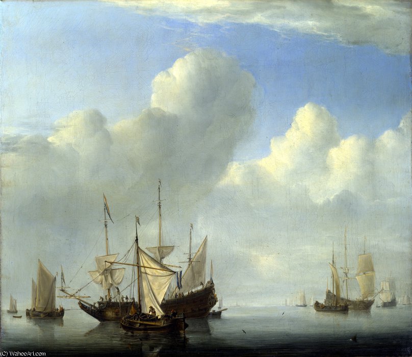 A Dutch Ship Coming To Anchor — Willem Van De Velde The Younger