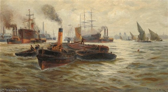 Barges And Other Shipping On The Thames — Charles John De Lacy