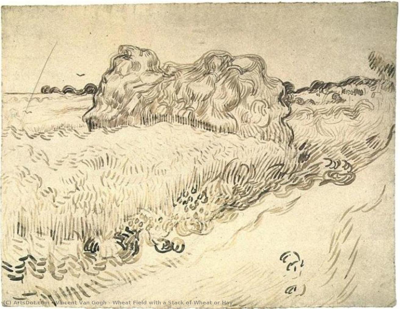 Wheat Field With A Stack Of Wheat Or Hay — Vincent Willem Van Gogh