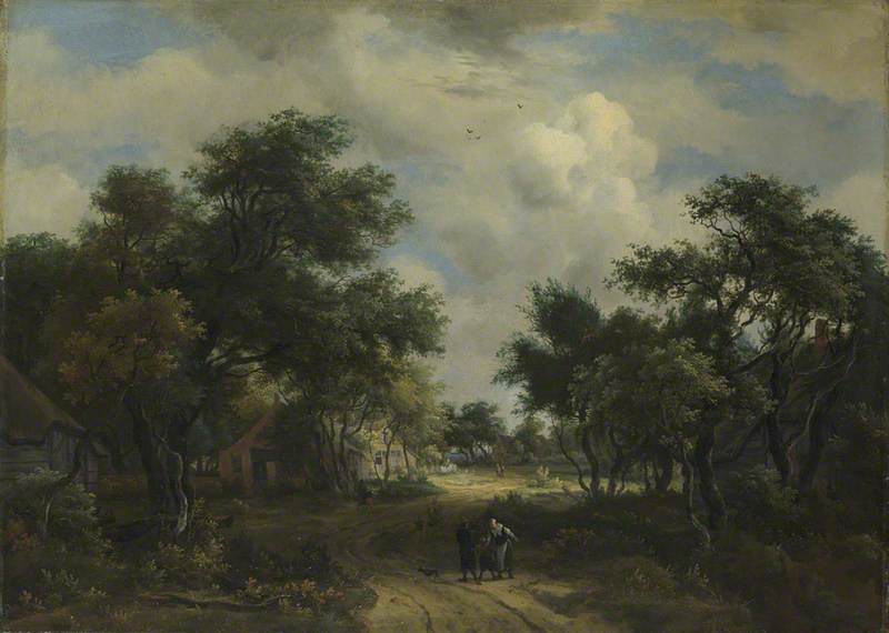 A Road Winding Past Cottages — Meindert Hobbema