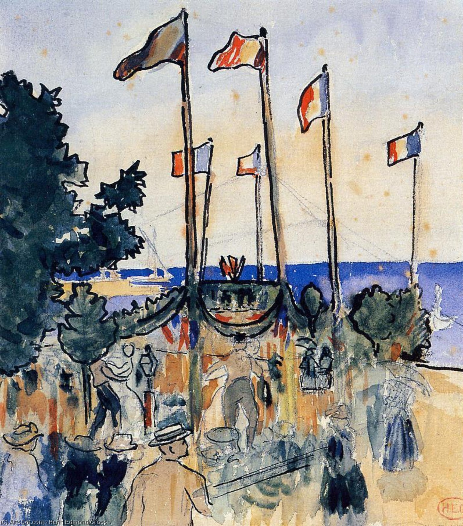 The Fourth Of July By The Sea — Henri Edmond Cross