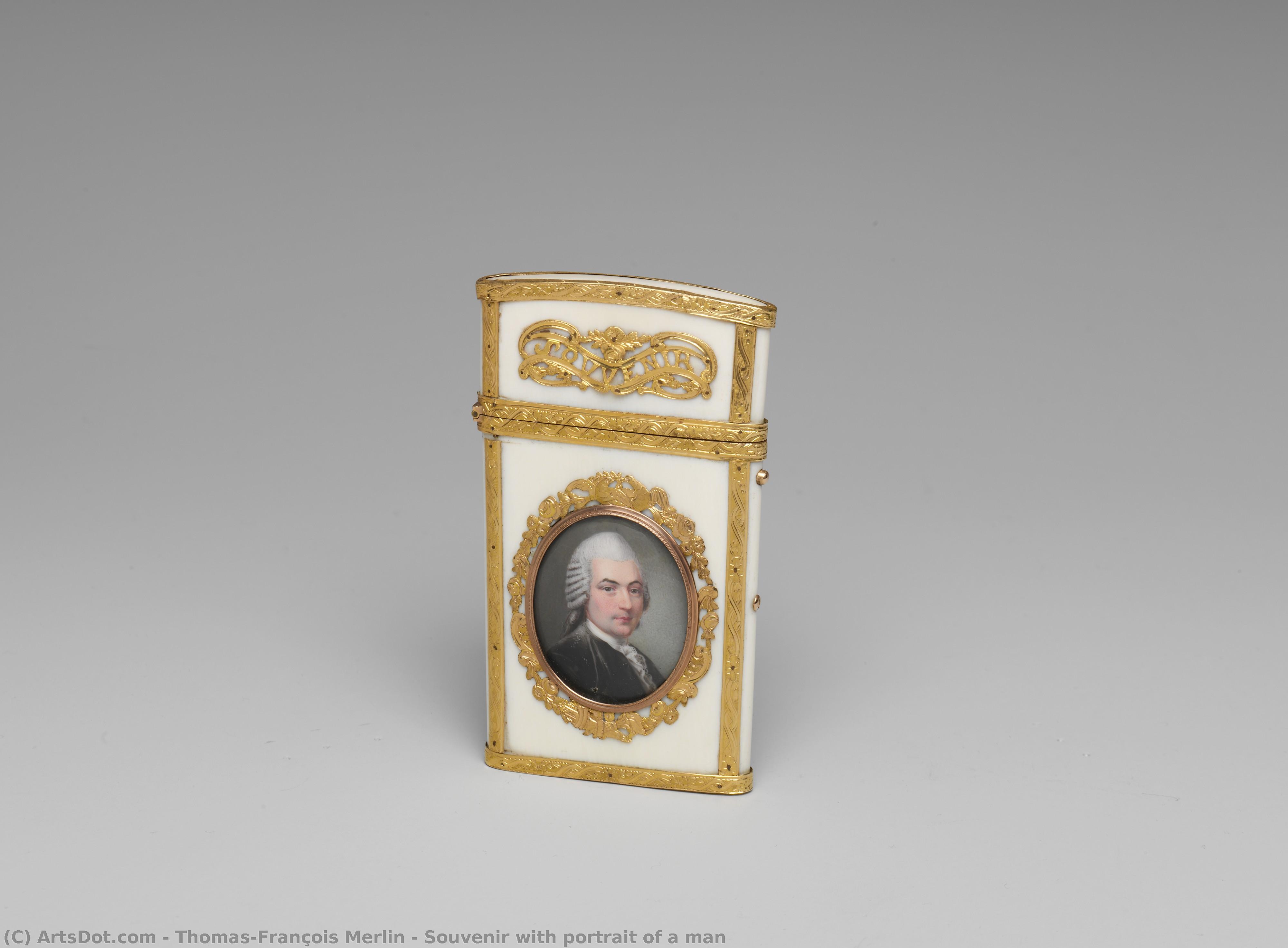 Souvenir With Portrait Of A Man — Thomas-françois Merlin