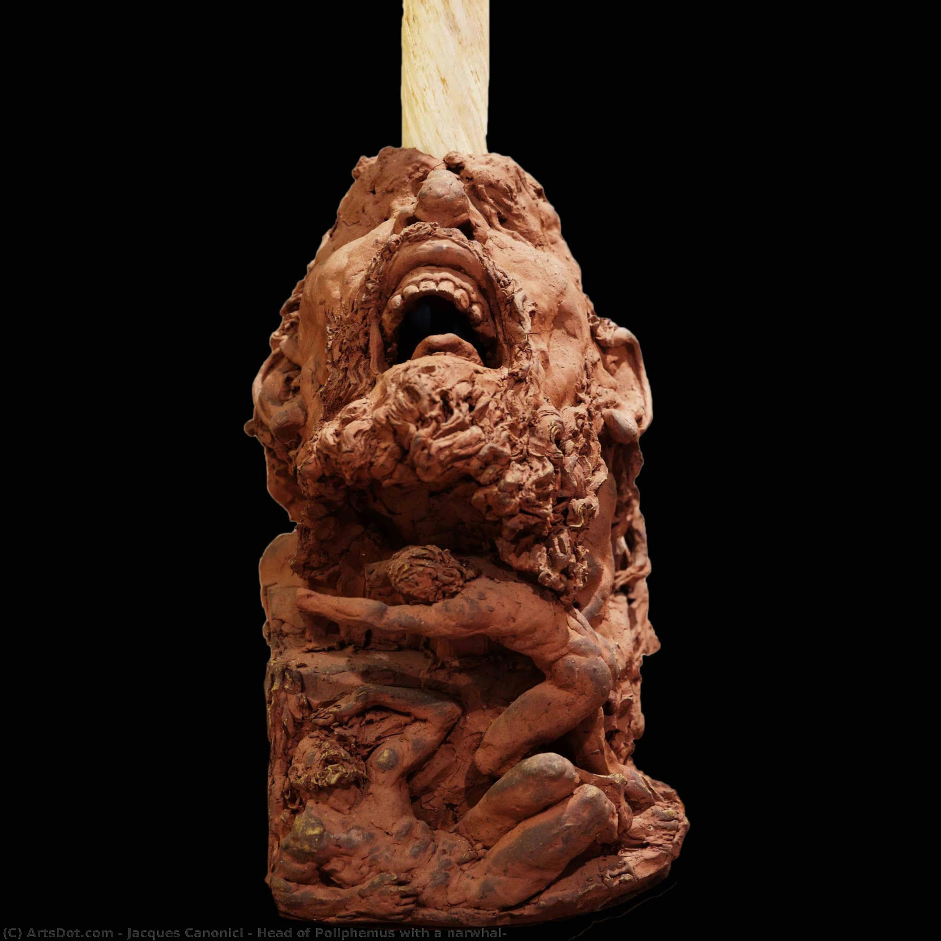 Head Of Poliphemus With A Narwhal — Jacques Canonici