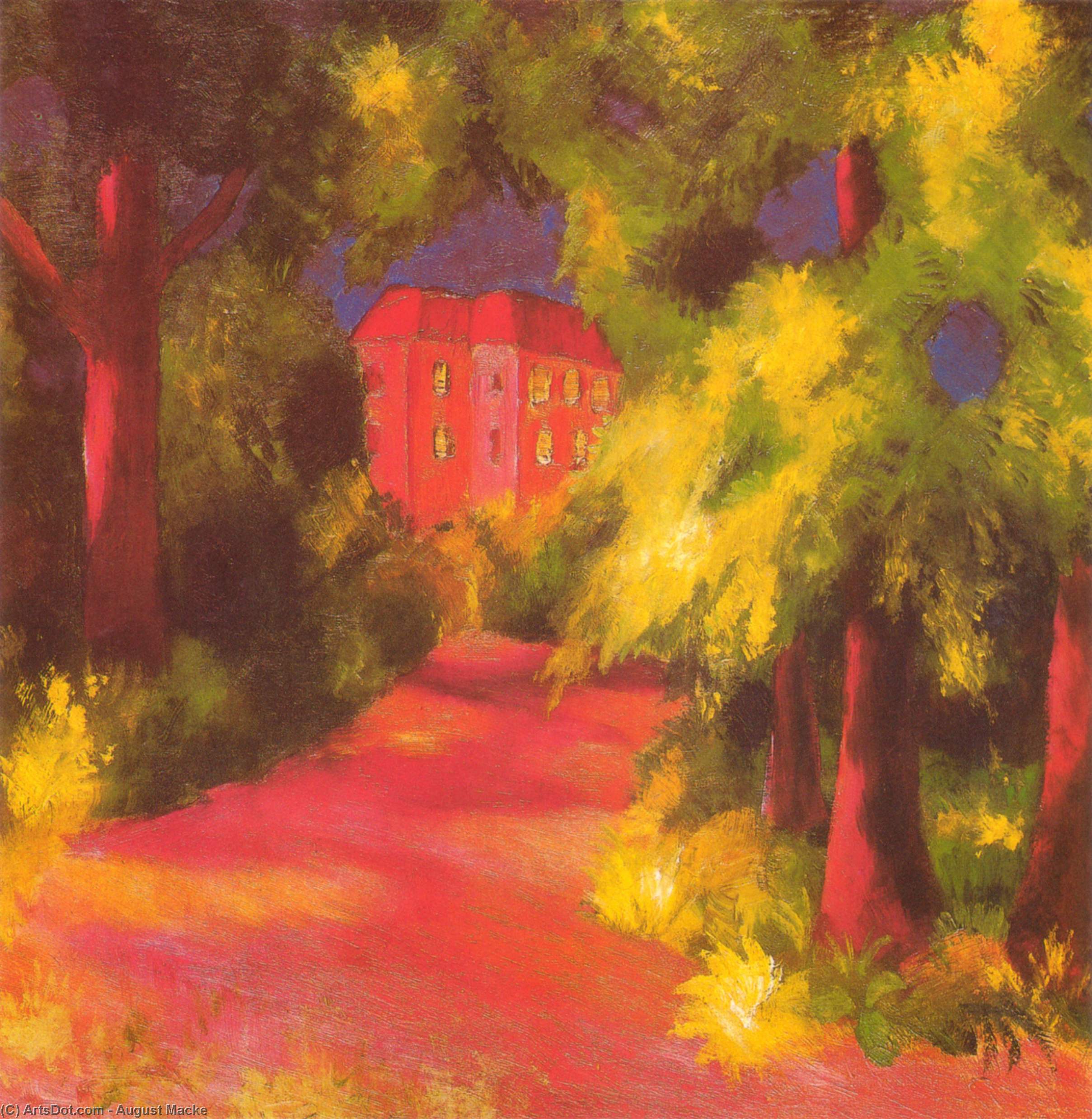 Red House In A Park — Август Макке