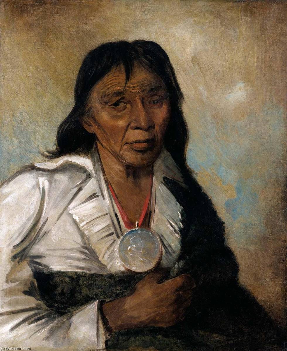Shin Gós Se Moon, Big Sail, A Chief — George Catlin