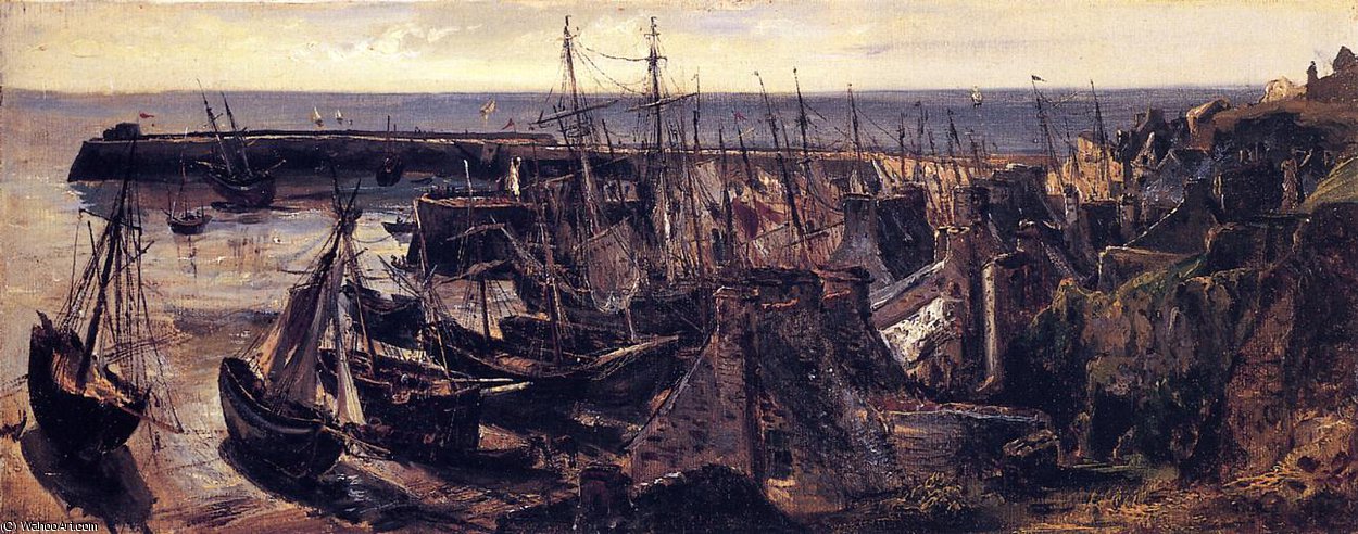 The Jetty At The Port Of Granville — Théodore Rousseau (pierre Etienne Théodore Rousseau)