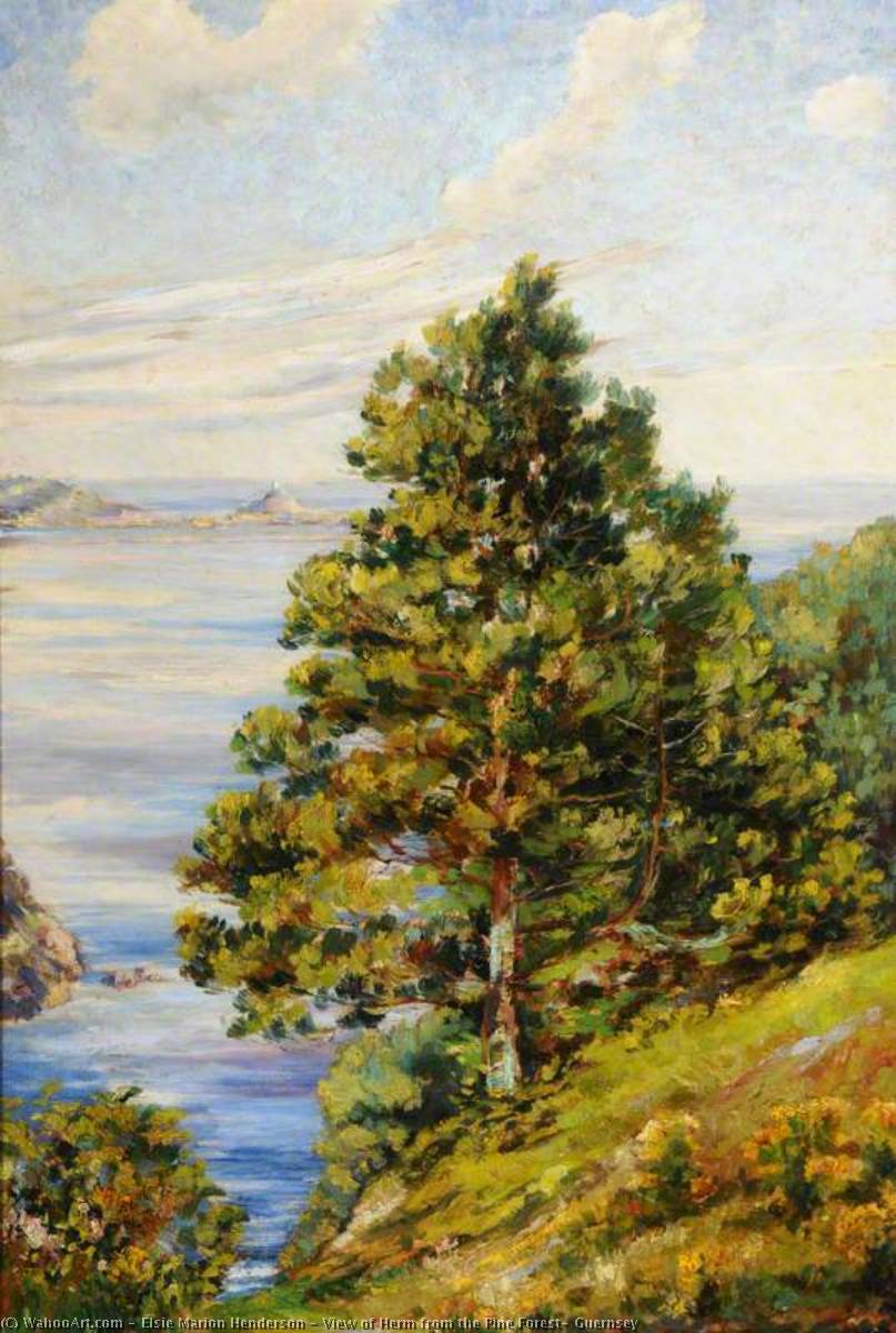 View Of Herm From The Pine Forest, Guernsey — Elsie Marion Henderson