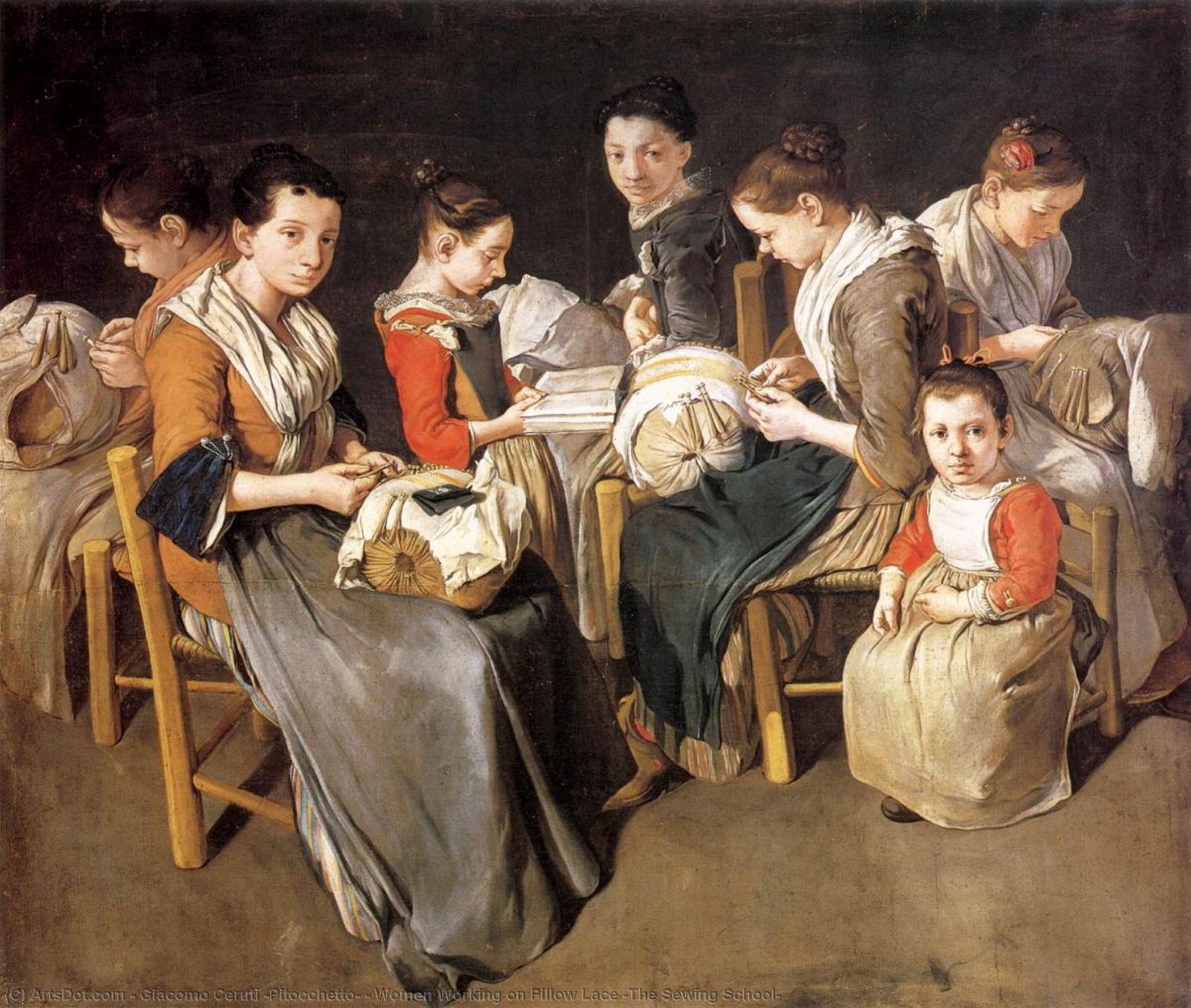 Women Working On Pillow Lace (the Sewing School) — Giacomo Ceruti (pitocchetto)