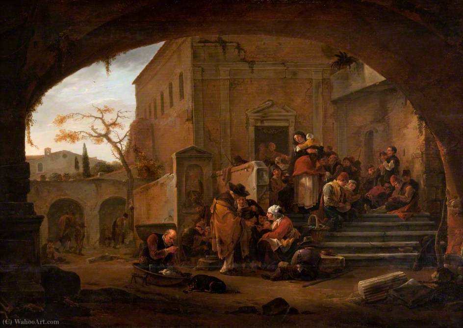 The Poor Being Fed At A Monastery — Thomas Wyck