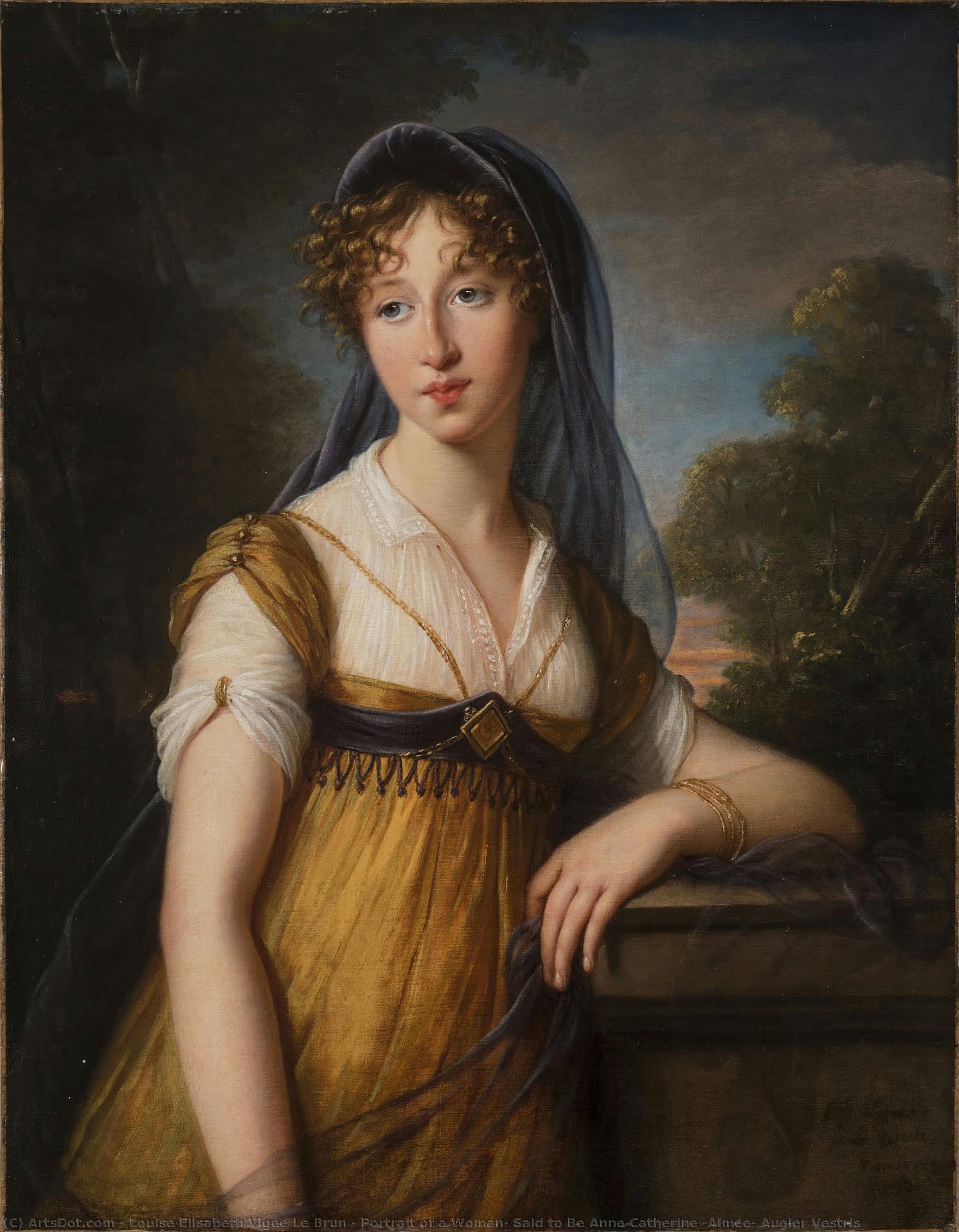 Portrait Of A Woman, Said To Be Anne Catherine (aimée) Augier Vestris — Lujiz Elizabet Vig Le Brun