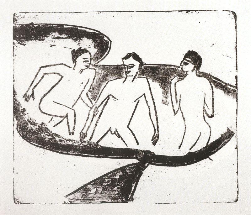 Three Nudes In The Water — Ernst Ludwig Kirchner