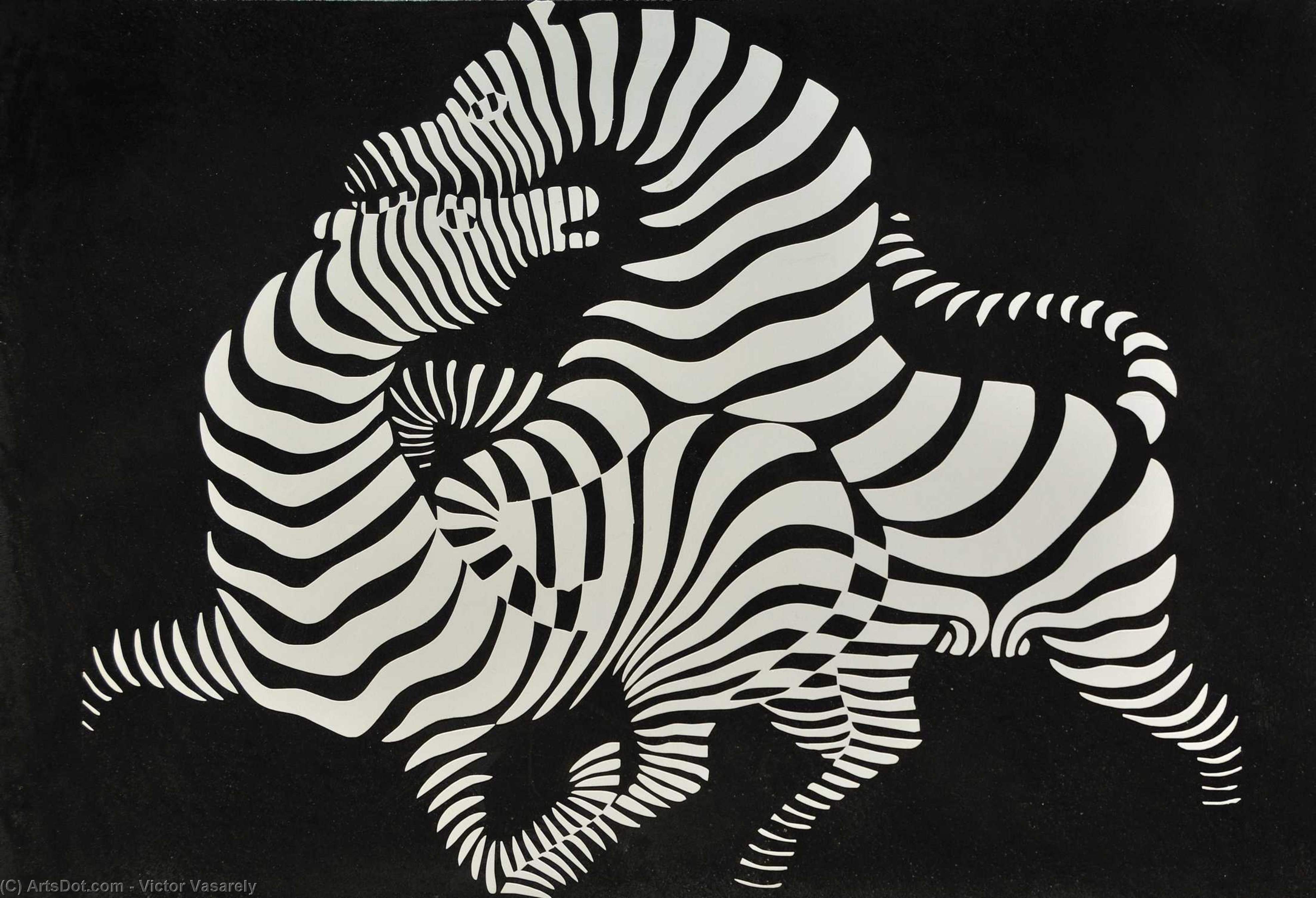 Zebras (white On Black) — Victor Vasarely