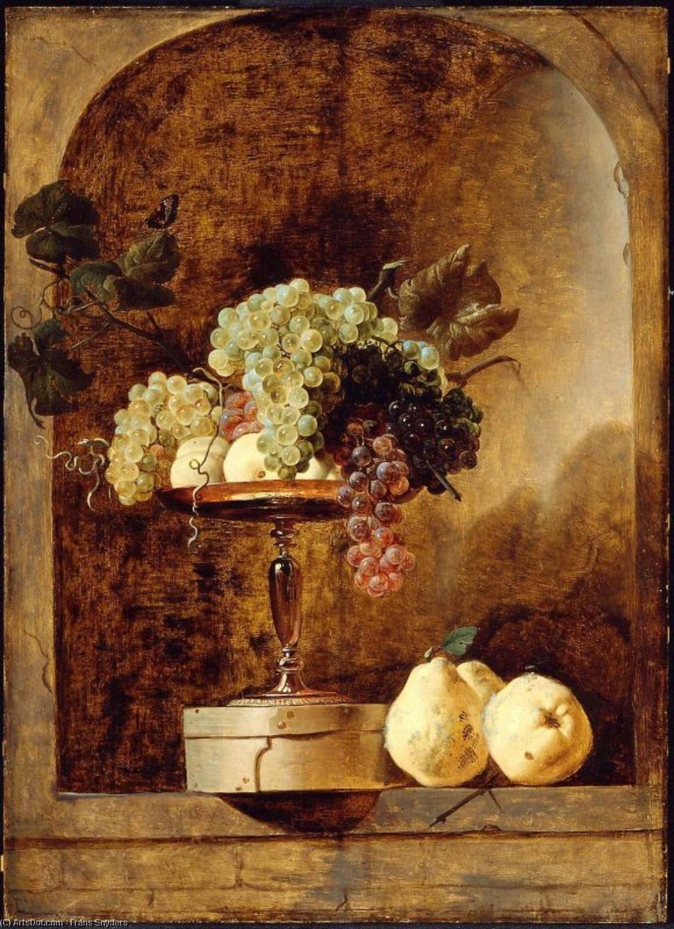 Grapes, Peaches And Quinces In A Niche — Frans Snyders