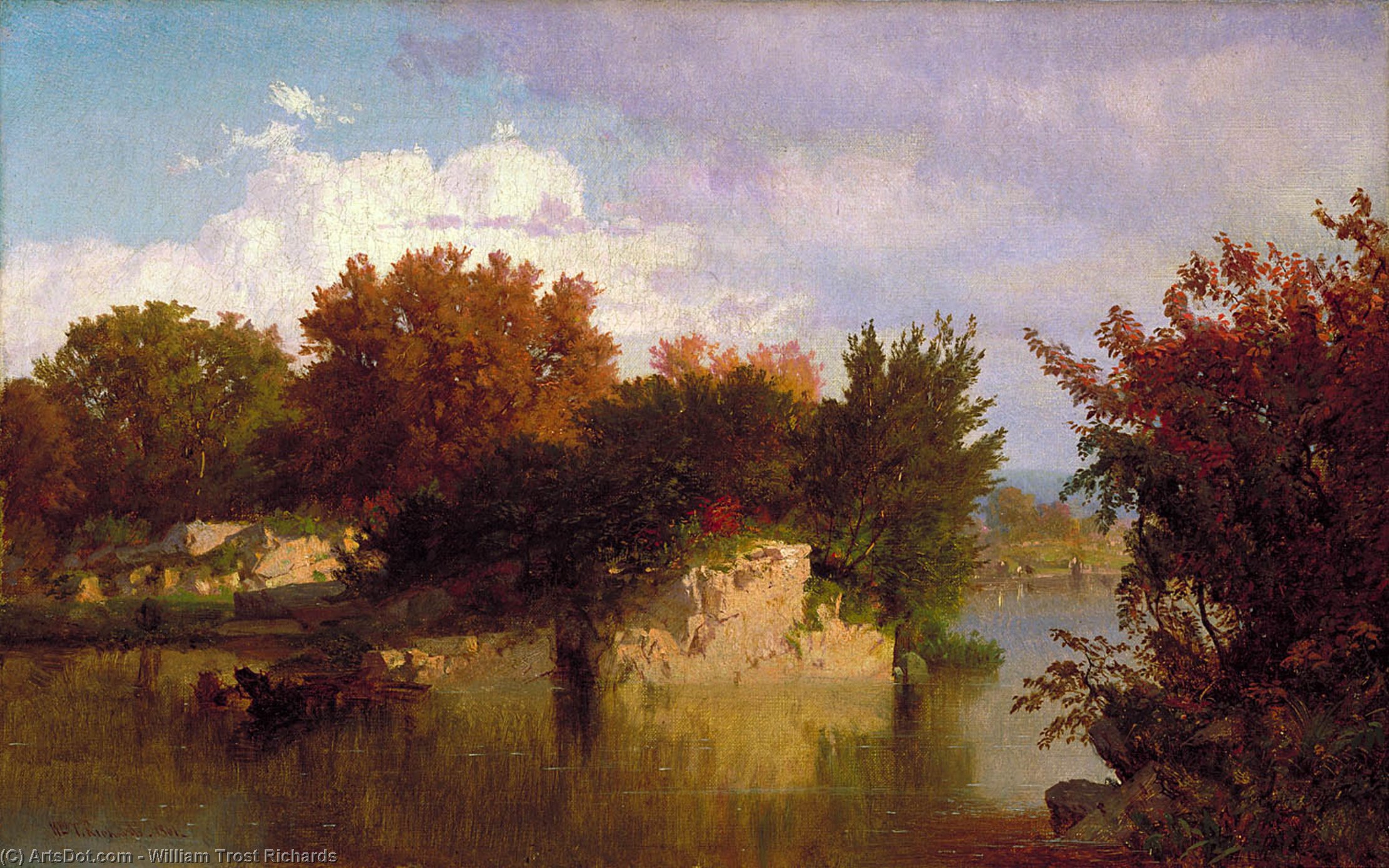 Trees Along Stream In Fall — Уильям Трост Ричардс