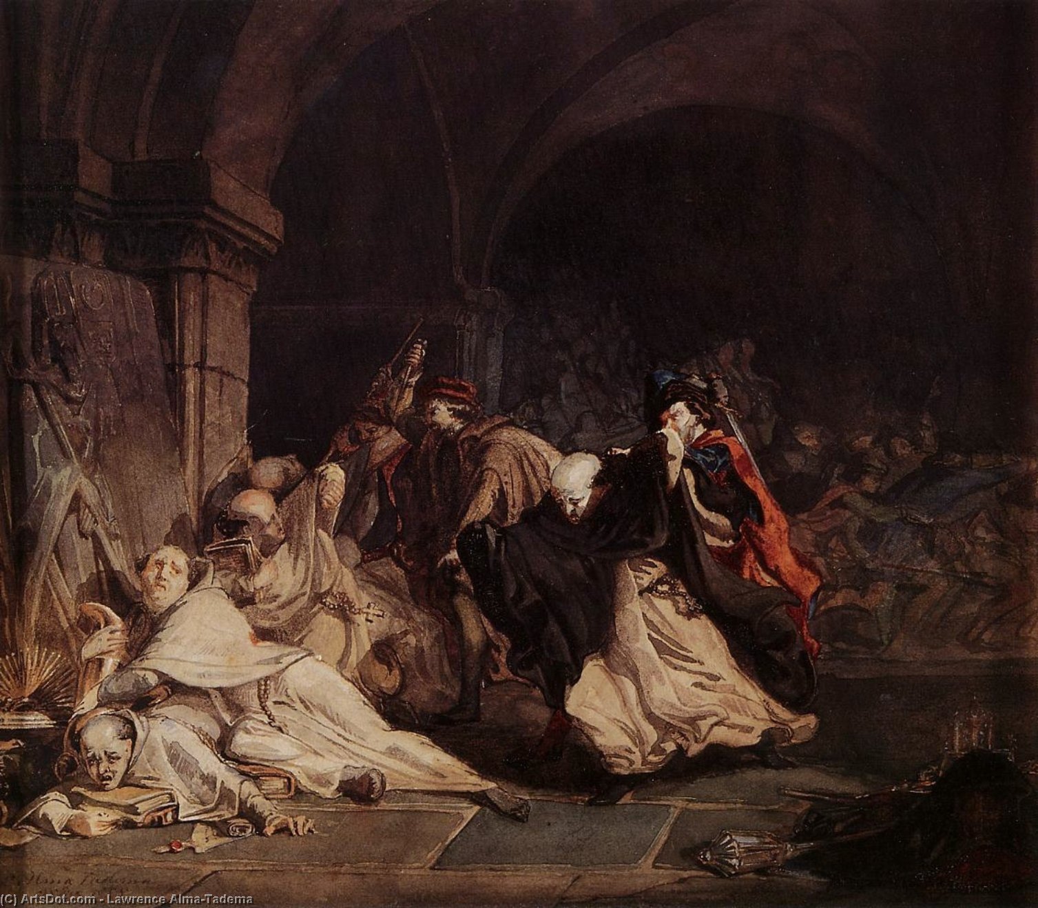 The Massacre Of The Monks Of Tamond — Lourens Alma Tadema