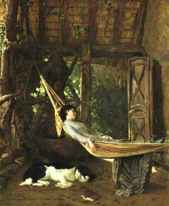 Lilly Millet In A Hammock In The Studio — Фрэнсис Дэвис Милетт