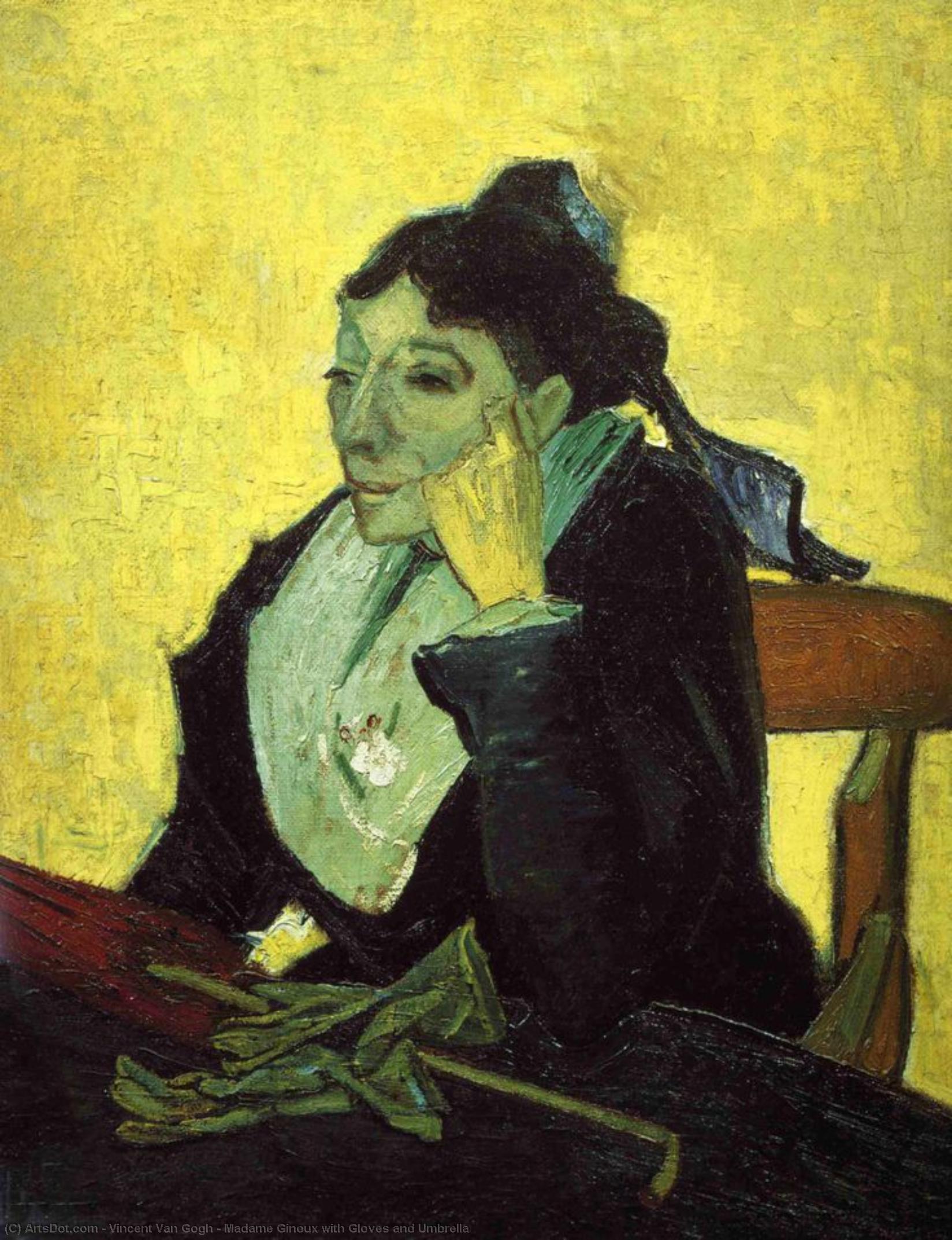 Madame Ginoux Mit Handschuhen Und Regenschirm — Vincent Willem Van Gogh