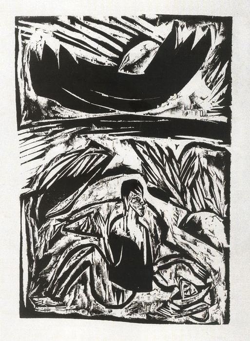 Man And Woman On The Beach At Moonrise — Ernst Ludwig Kirchner
