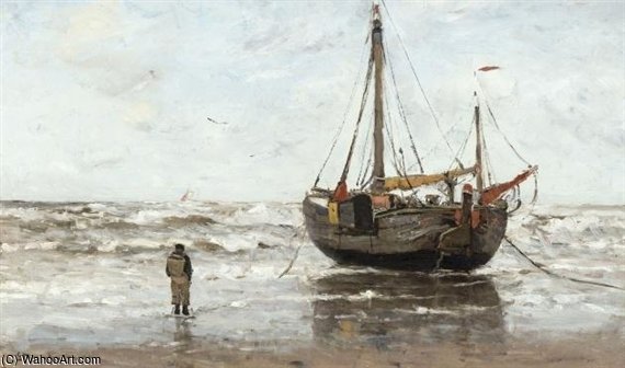A Fishing Boat On The Beach — Gerhard Arij Ludwig Morgenstje Munthe