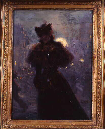 Femme En Noir Au Manchon — Jules Chéret