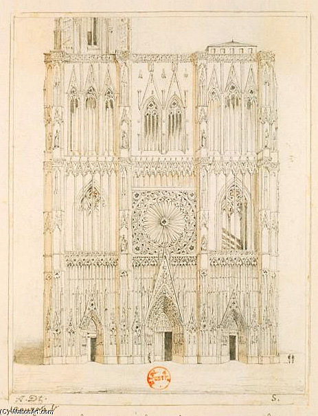 Facade Of The Cathedral Of Strasbourg Without Tower — Adrien Dauzats