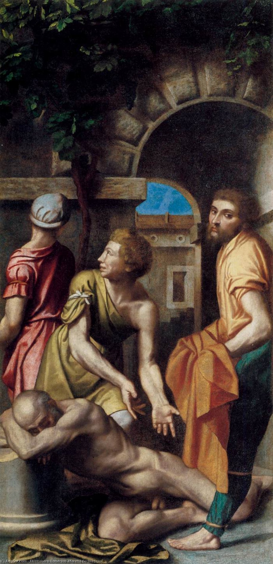 The Drunkenness Of Noah — Alessandro Bonvicino (moretto Da Brescia)