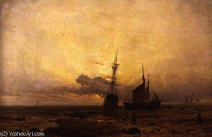 Coast Scene, Evening — Henri Tomas Dovson