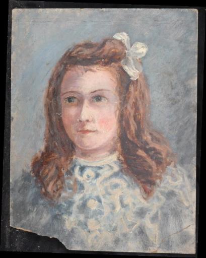 Portrait D'une Jeune Fille Au Noeud Blanc Dans Les Cheveux — Valentine Reyre