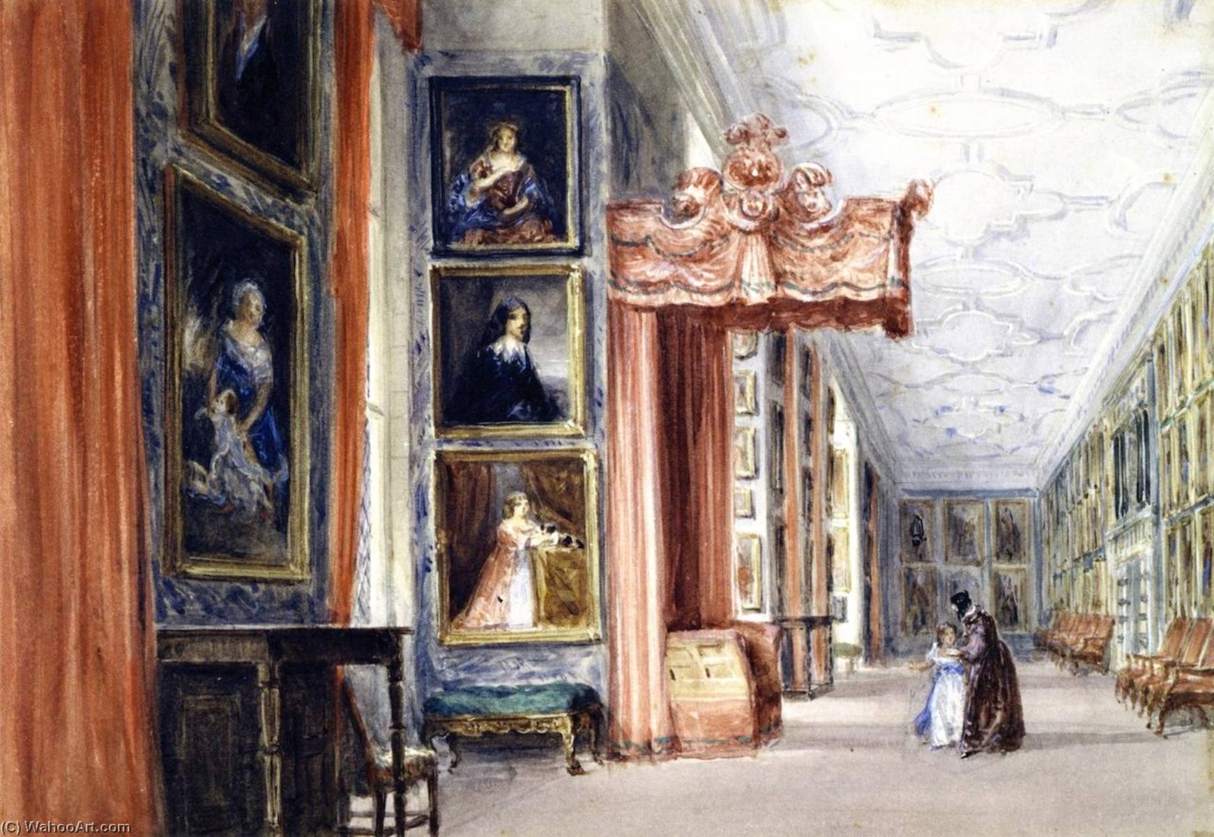 The Long Gallery, Hardwick Hall, Derbyshire — David Cox The Elder