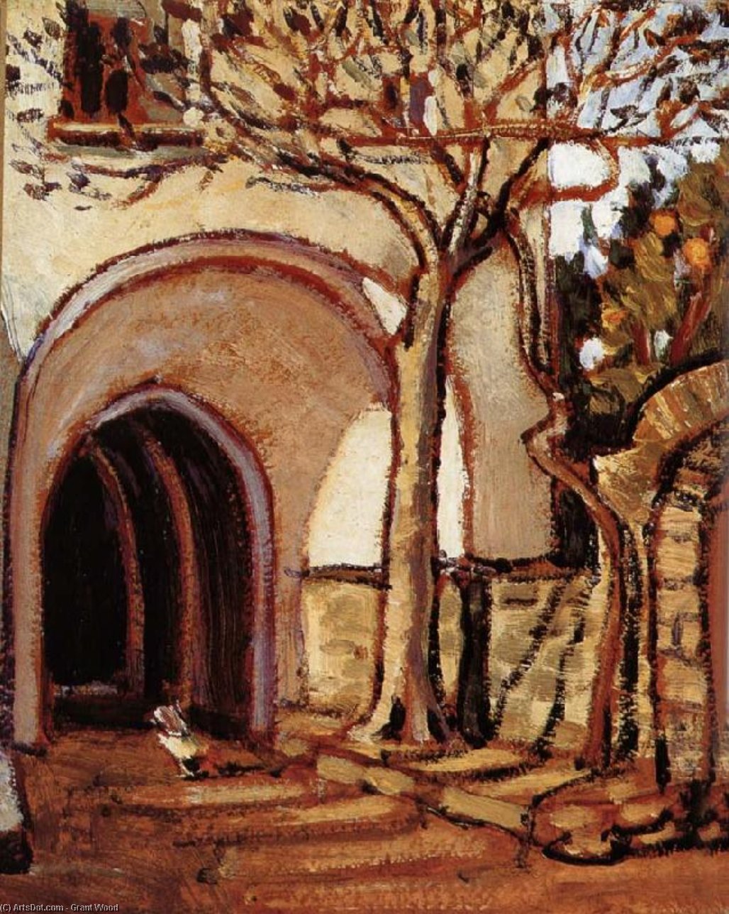 The Courtyard Of Italy — Grant Wood