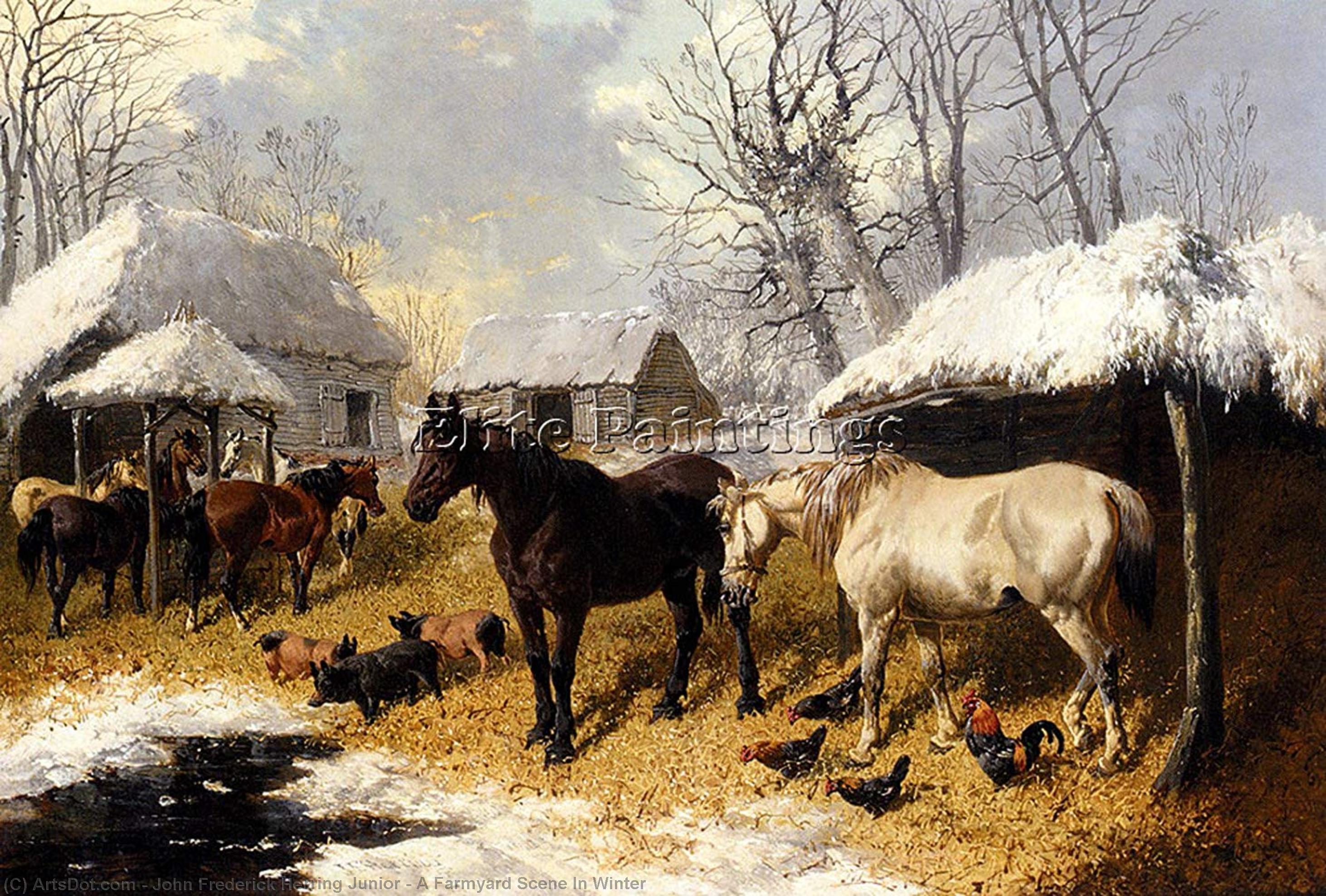 A Farmyard Scene In Winter — John Frederick Herring Junior