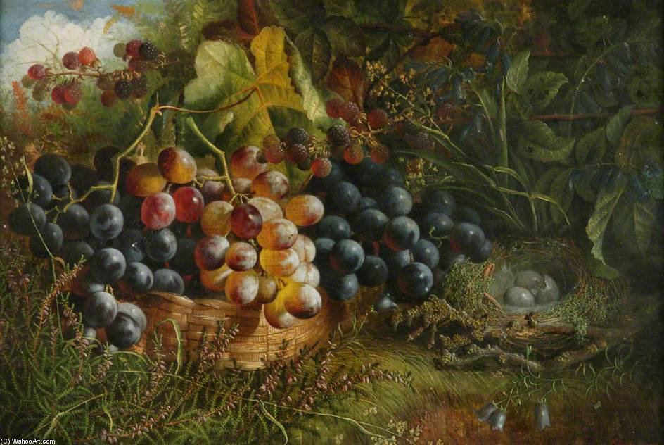 Still Life With Grapes, Brambles And Bird's Nest — Charles Stuart