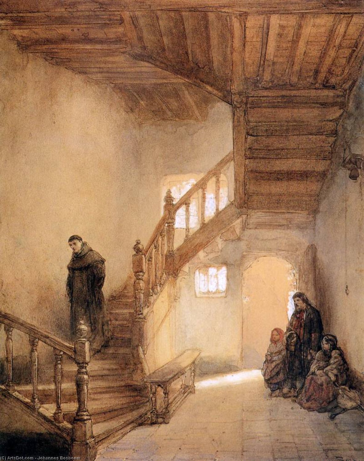 Cloister In Boxmeer Sun — Johannes Bosboom