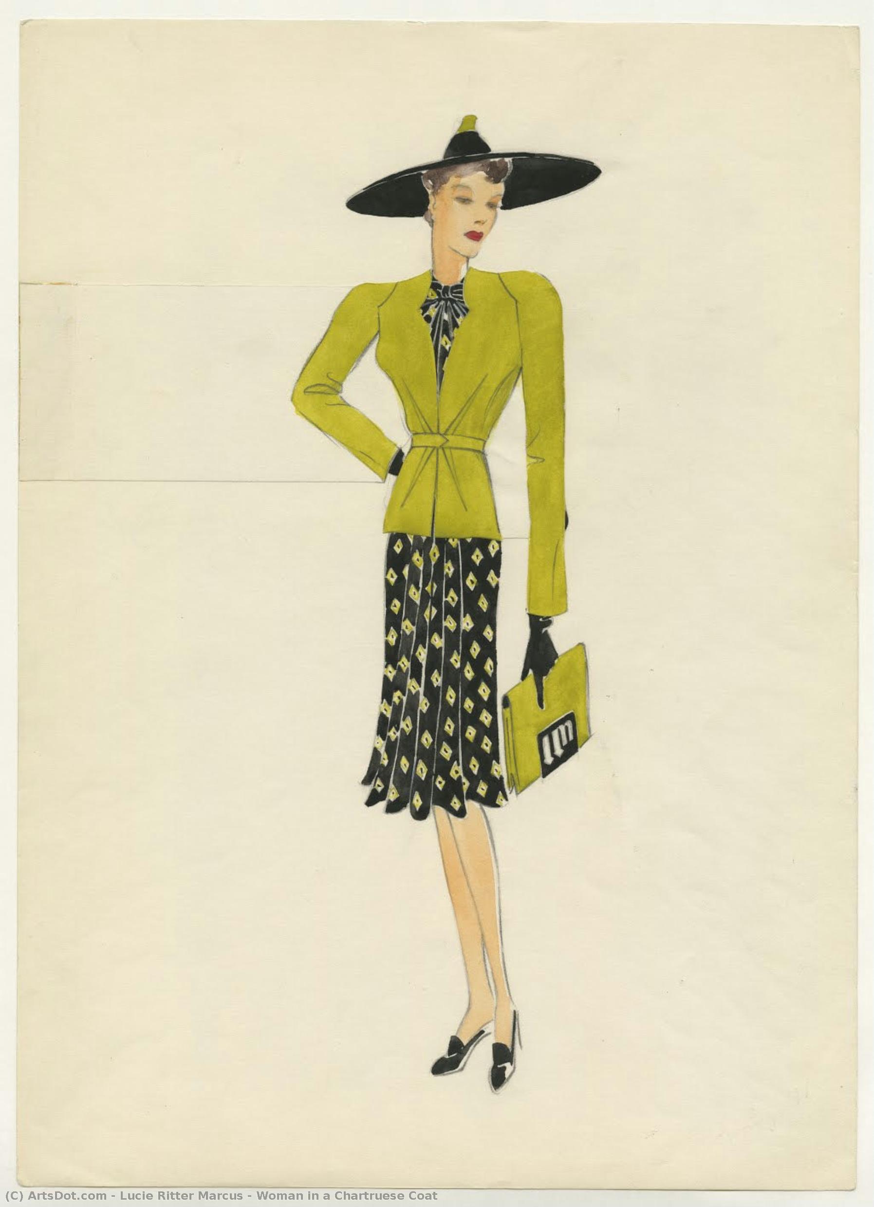 Woman In A Chartruese Coat — Lucie Ritter Marcus