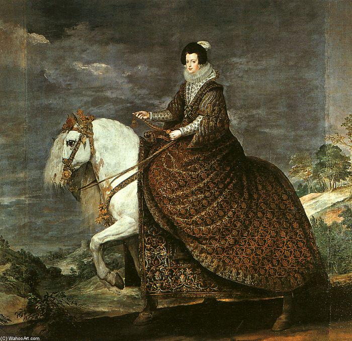 Königin Isabel Von Bourbon Auf Einem Pferd — Diego Rodríguez De Silva Y Velázquez