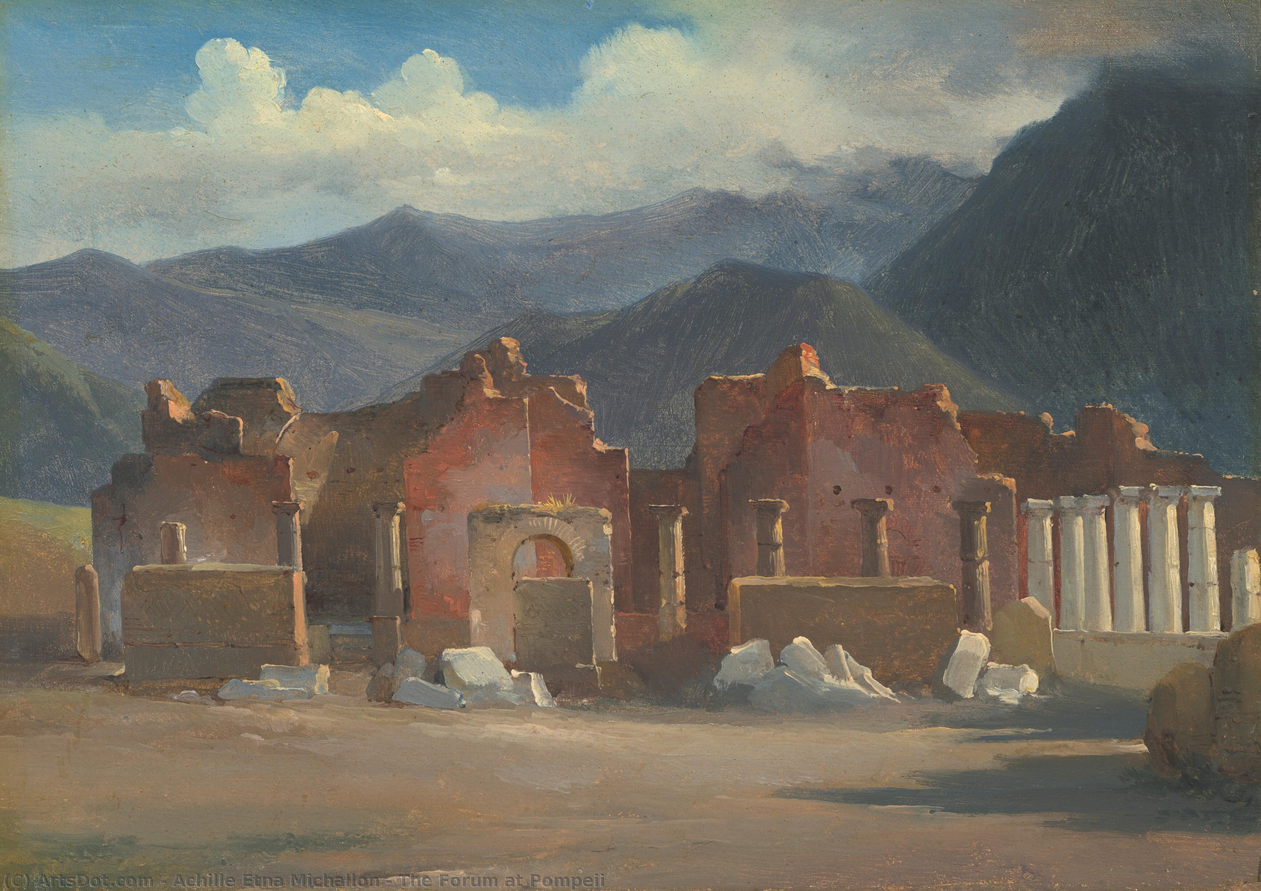 The Forum At Pompeii — Achille Etna Michallon