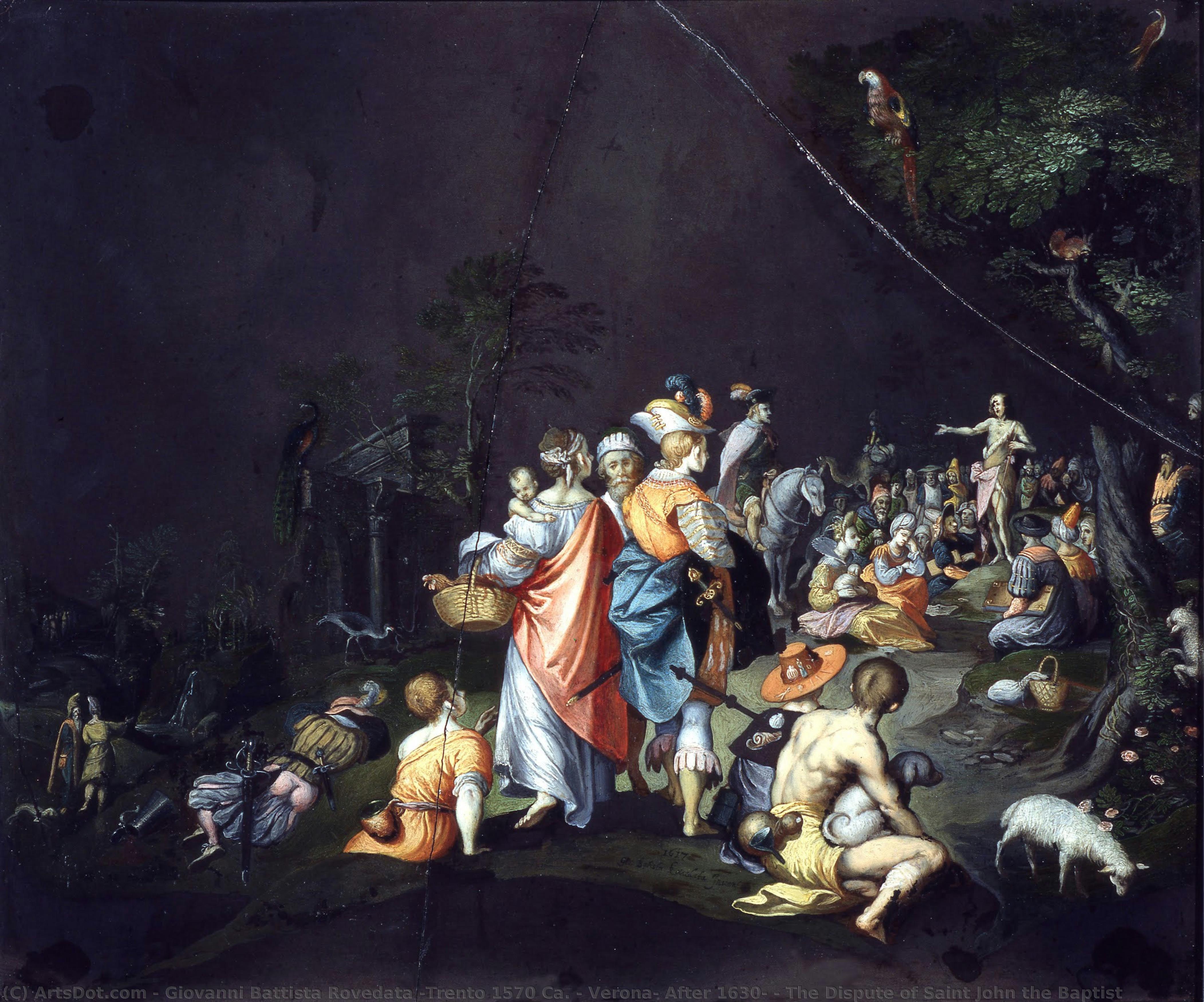 The Dispute Of Saint John The Baptist — Giovanni Battista Rovedata (trento 1570 Ca. - Verona, After 1630)